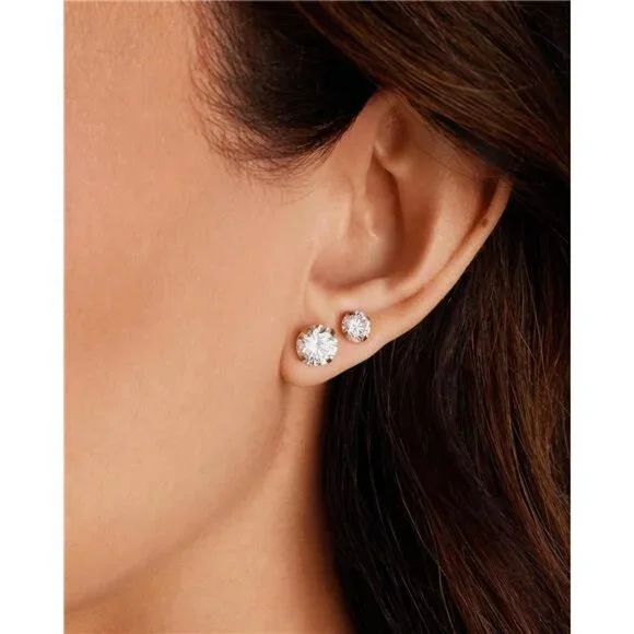 Waterproof Five Pairs Stud Earrings for Women - 14K Gold Plated Stainless Steel - Picture 3 of 7